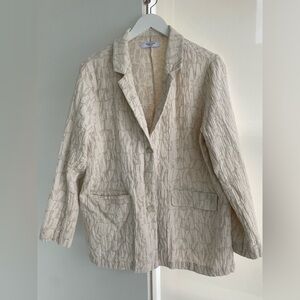 Smash+Tess Harlow Blazer Jaquard Oatmeal Cream Size XL